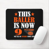 Happy 9. Geburtstag Basketball 9. Geburtstag Mousepad (Mit Mouse)