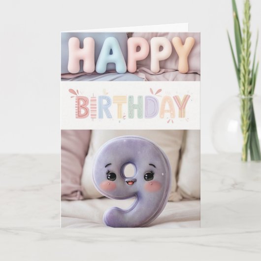 Happy 9. Geburtstagskarte Karte (Vorderseite)