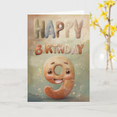 Happy 9. Geburtstagskarte Karte (Gelbe Blume)