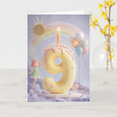 Happy 9. Geburtstagskarte Karte (Gelbe Blume)