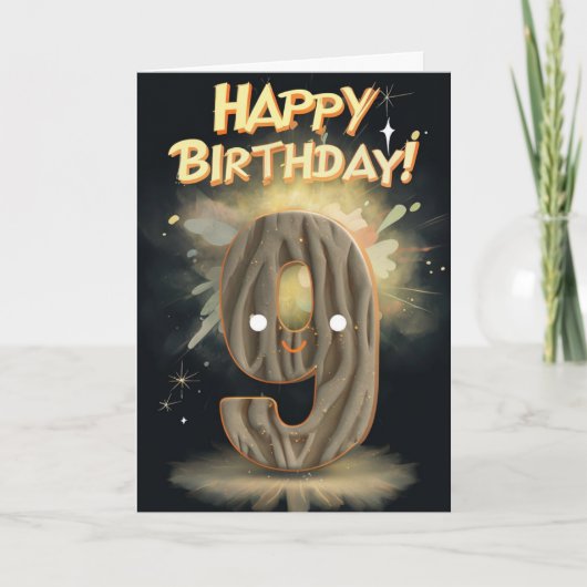 Happy 9. Geburtstagskarte Karte (Vorderseite)