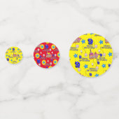 Happy 9th Birthday Confetti, #9 Yellow & Red Konfetti (Vorderseiten)