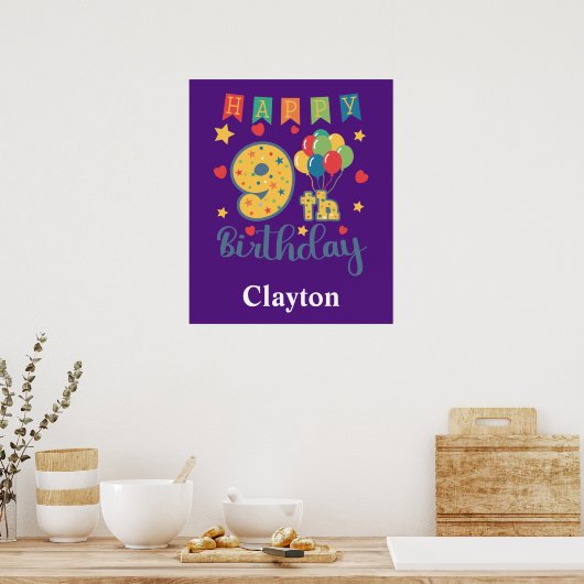 Happy 9th Birthday Poster (Küche)