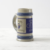 Happy 9th Wedding Anniversary Gift Bierglas (Vorderseite Links)