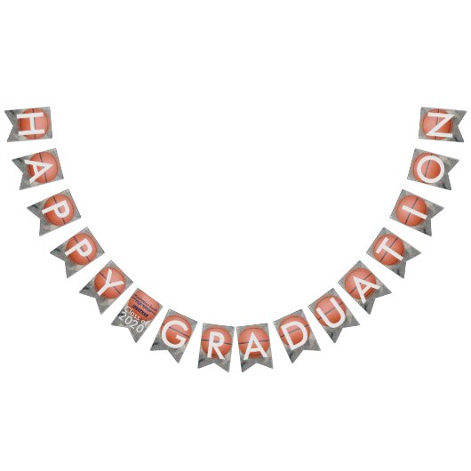 Happy Abschluss Basketball Blue Bunting Banner (Alle)