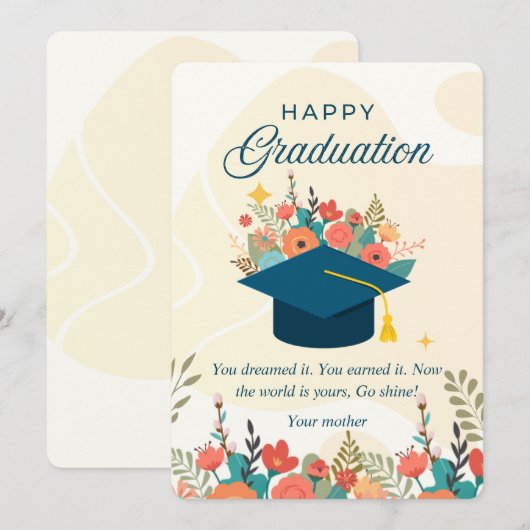 Happy Abschluss Card für Sohn oder Tochter Dankeskarte (Vorne/Hinten)