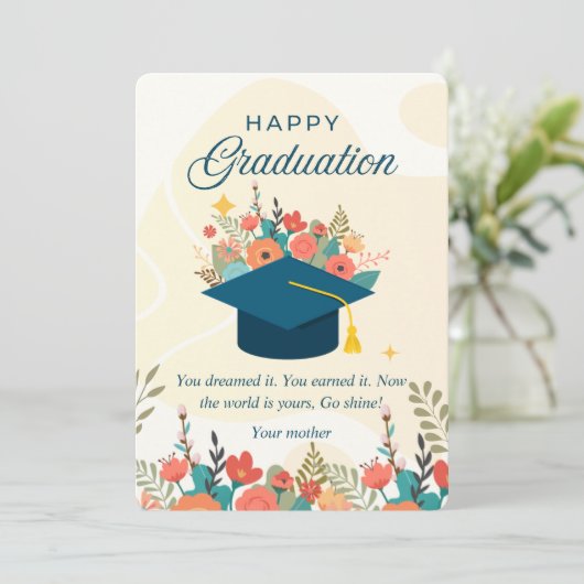 Happy Abschluss Card für Sohn oder Tochter Dankeskarte (Stehend Vorderseite)