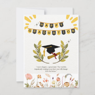 Happy Abschluss Card mit Floral und Tassel Illus Postkarte
