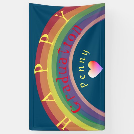 "Happy Abschluss!"Custom Rainbow Banner (Vertikal)