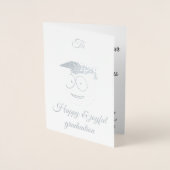 Happy Abschluss Day Silver Folienkarte (Vorderseite)
