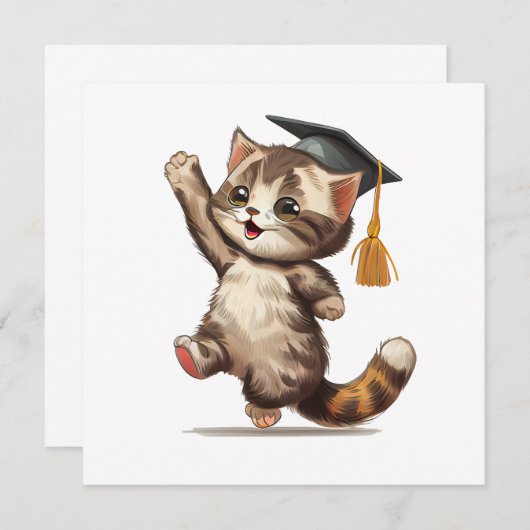 Happy Abschluss Einladung (Vorne/Hinten)