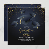 Happy Abschluss Einladung, Klasse 2024 Feiertagskarte (Vorne/Hinten)