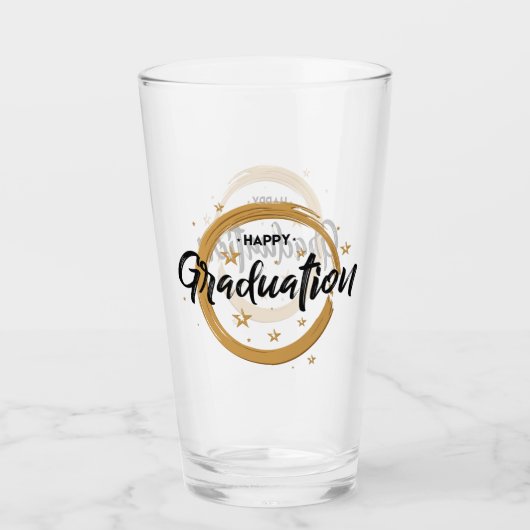 Happy Abschluss Glas (Vorderseite)