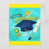 Happy Abschluss Postkarte (Vorderseite)