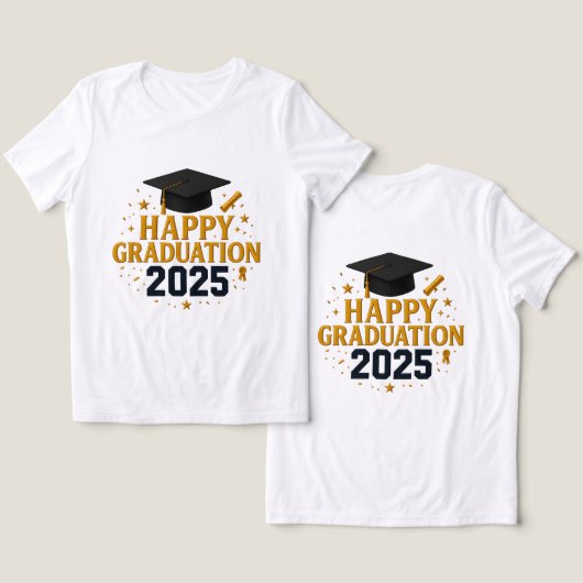 Happy Abschluss Tri-Blend Shirt (Design Vorderseite & Rückseite)