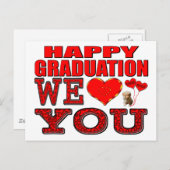 Happy Abschluss Wir Liebe Sie Postkarte (Vorne/Hinten)