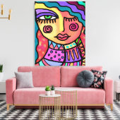 Happy Abstrakt Digital Portrait of a Woman Leinwanddruck (Insitu (Wohnzimmer))