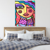 Happy Abstrakt Digital Portrait of a Woman Leinwanddruck (Insitu (Schlafzimmer))