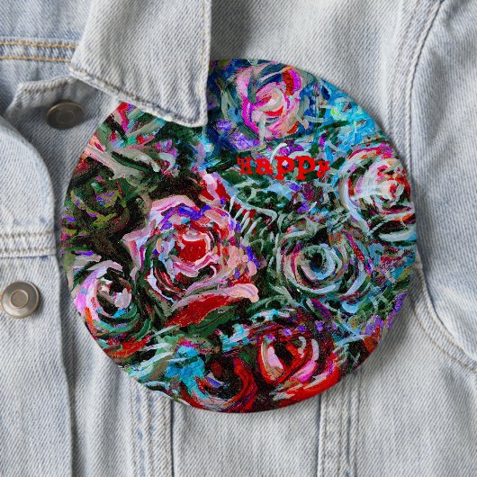 Happy Abstrakt Rose Button Abzeichen (Beispiel)