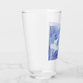 Happy Abstrakte Acrylmalerei in blau-weiß Glas (Rechts)