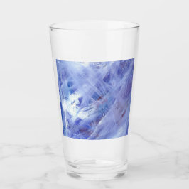 Happy Abstrakte Acrylmalerei in blau-weiß Glas