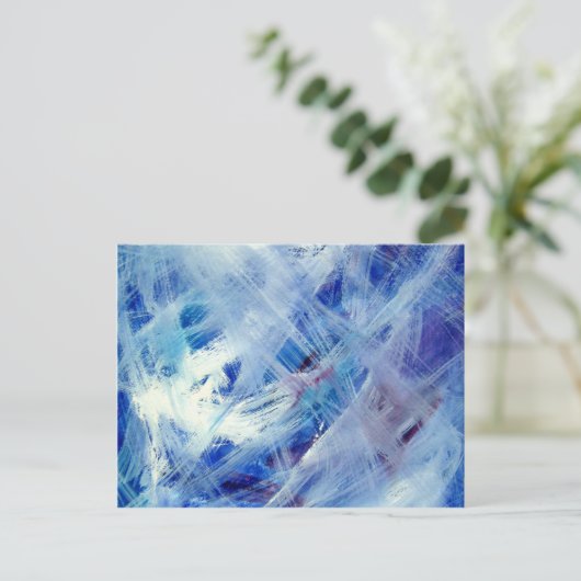 Happy abstrakte Acrylmalerei Postkarte (Stehend Vorderseite)