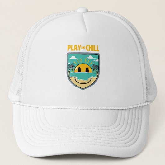 Happy Abzeichen Truckerkappe (Vorderseite)