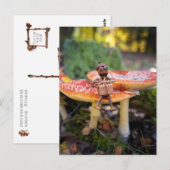 Happy Acorn Elf Birthday Greeting Card Postkarte (Vorne/Hinten)