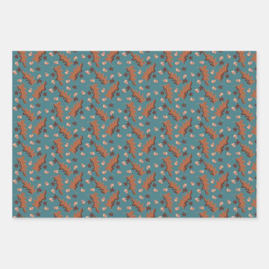 Happy Acorns Geschenkpapier Set (Vorderseite 3)