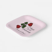 Happy add date Anniversary Rote Rose Pappteller (Gewinkelt)