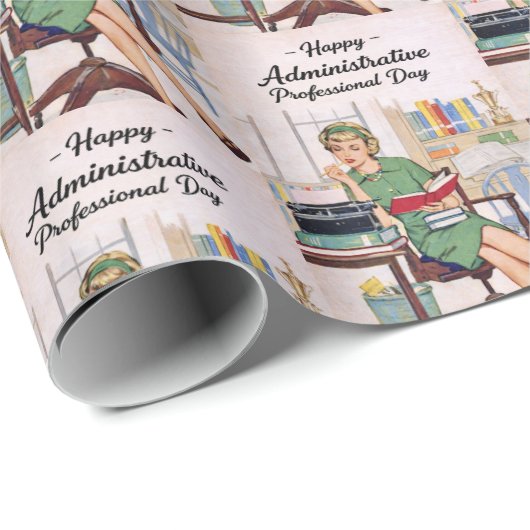 Happy Administrative Professional Day, Retro Geschenkpapier (Rolleneckpunkt)