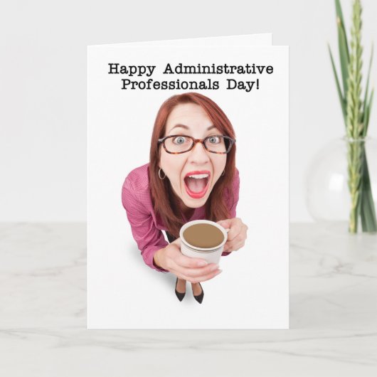 Happy Administrative Professionals Day Happy Woman Karte (Vorderseite)