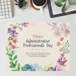 Happy Administrative Professionals Day Watercolor Feiertagspostkarte