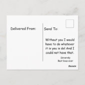 Happy Administrative Professionals Gelbes Zeichen Postkarte (Rückseite)