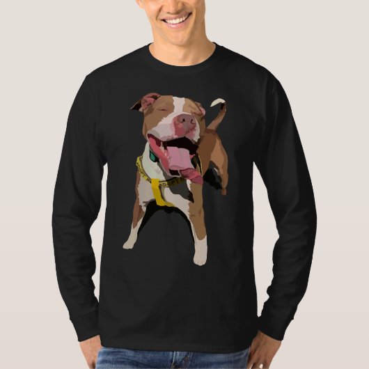Happy Adoptable Pitbull T-Shirt (Vorderseite)