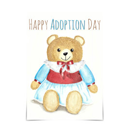 "Happy Adoption Day" Oma Bear Hug Wasserfarbenkart Karte