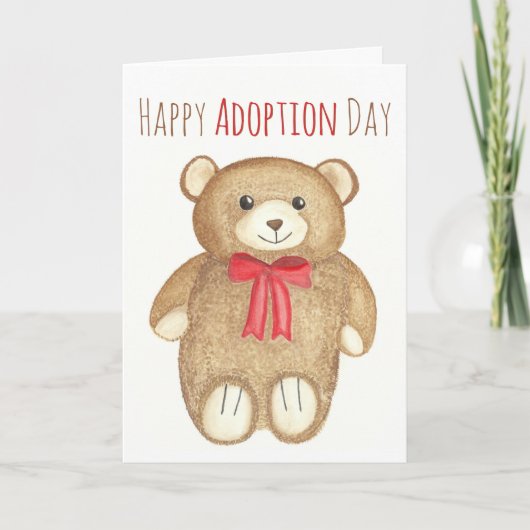 "Happy Adoption Day" Opa Bear Hug Wasserfarbenkart Karte (Vorderseite)