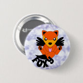 Happy Adorable Sweet Foxy Wing Abzeichen Button (Vorne & Hinten)