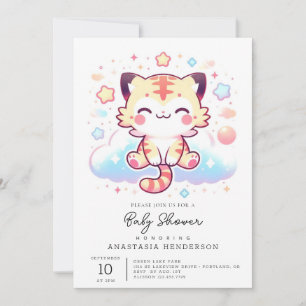 Happy Adorable Tiger Baby Dusche Einladung