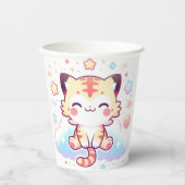 Happy Adorable Tiger Baby Dusche Pappbecher (Vorderseite)