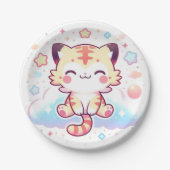 Happy Adorable Tiger Baby Dusche Pappteller (Vorderseite)