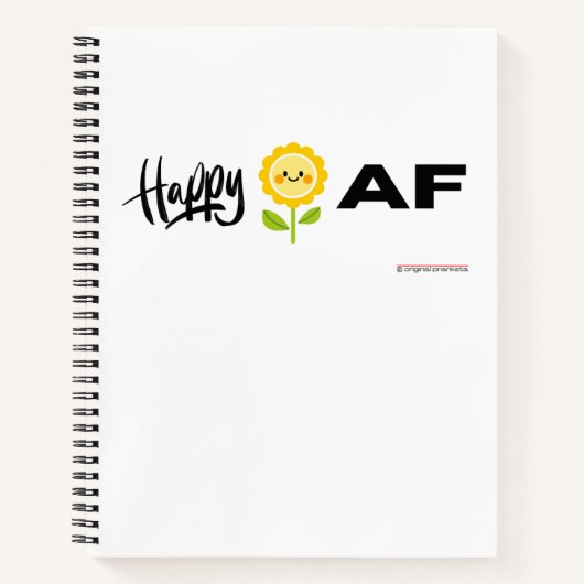 Happy AF - Notebook Notizblock (Vorderseite)