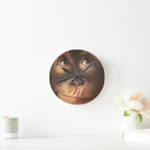 Happy Affe Lächeln Öl Malerei Orangutan Runde Wanduhr (Zuhause)