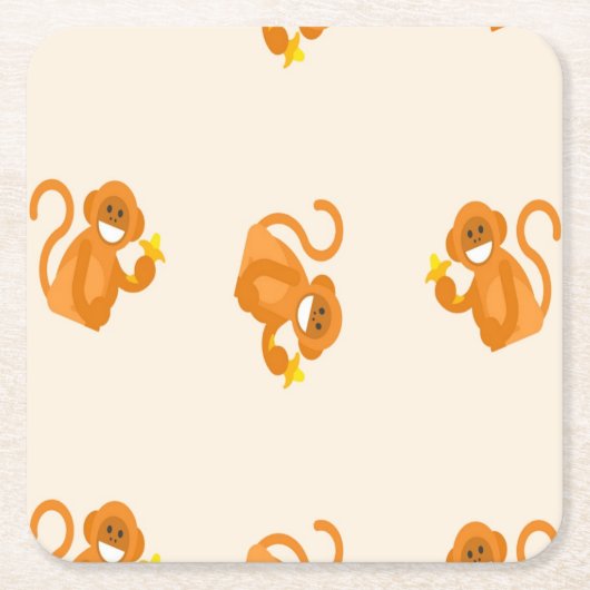 Happy Affen essen ein Bananenmuster Rechteckiger Pappuntersetzer (Vorderseite)