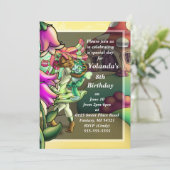 Happy African American Fairy Birthday Party Einladung (Stehend Vorderseite)