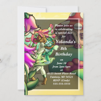 Happy African American Fairy Birthday Party Einladung