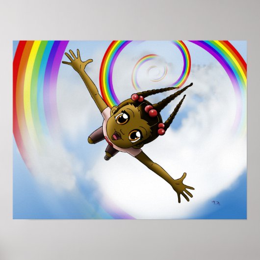 Happy African American Girl Poster (Vorne)