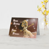 Happy African American Princess Birthday Karte (Gelbe Blume)