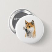 Happy Akita Dog Button (Vorne & Hinten)