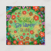 Happy Albern Kind Fun Green Niedlich Kindness Card Quadratische Visitenkarte (Vorderseite)
